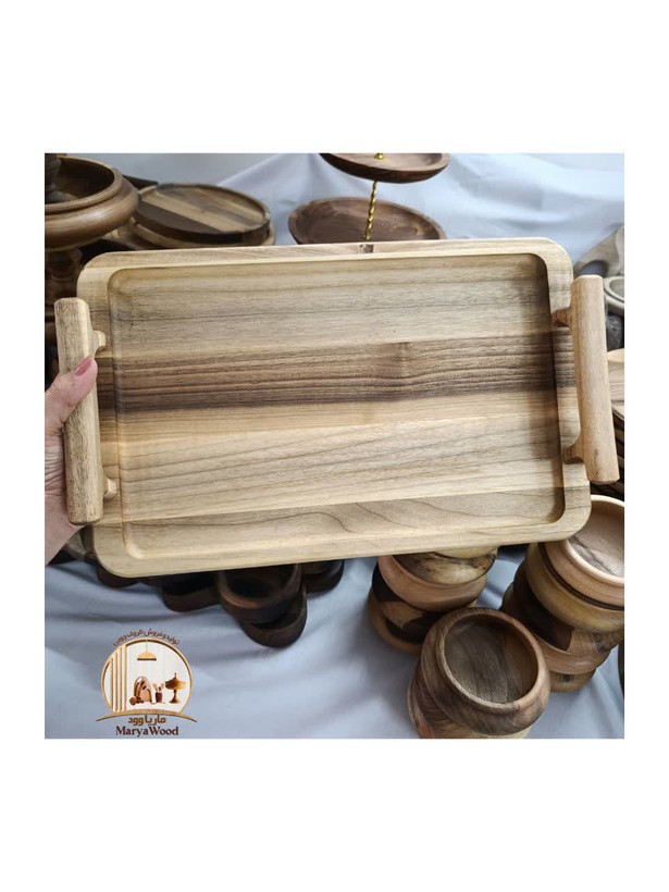 سینی چوبی مستطیل از چوب گردو کد m69