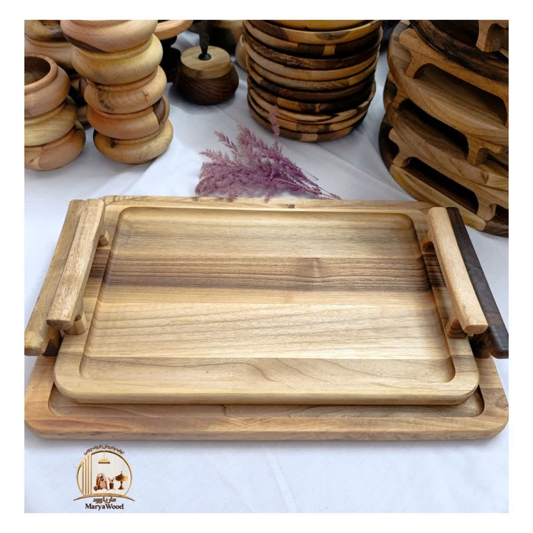 سینی چوبی مستطیل از چوب گردو کد m69