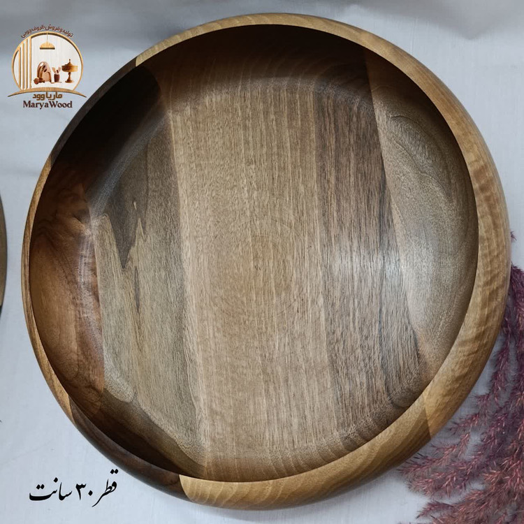 کاسه خمره ای چوبی چوب گردو کد m93