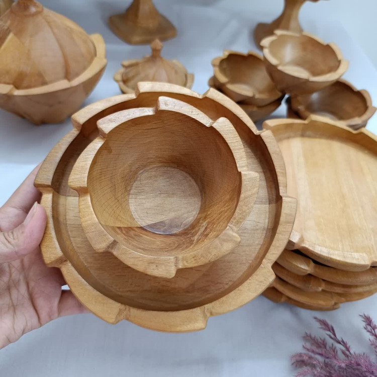 سرویس چوبی ۶ نفره الینور از چوب توسکا