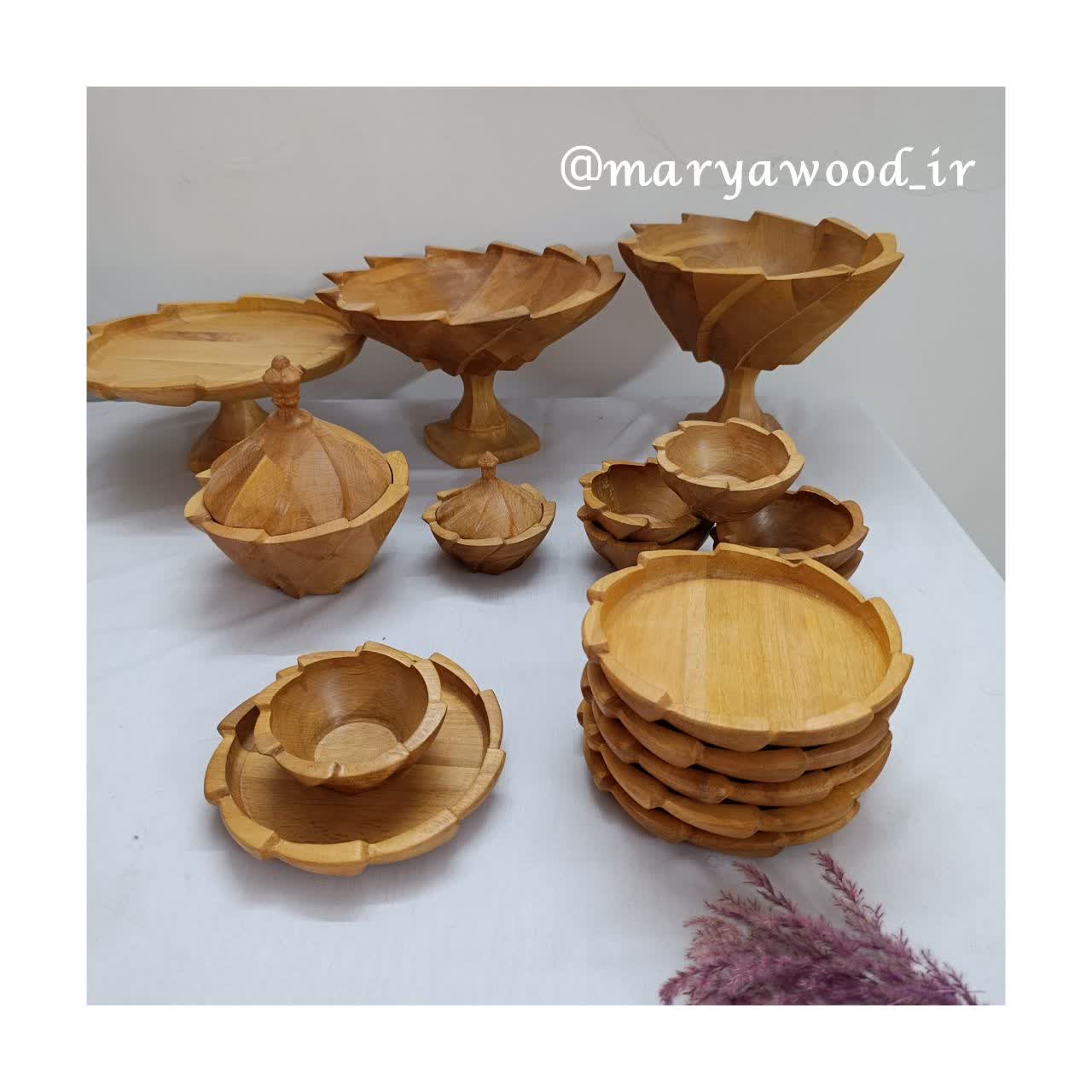 سرویس چوبی ۶ نفره الینور از چوب توسکا