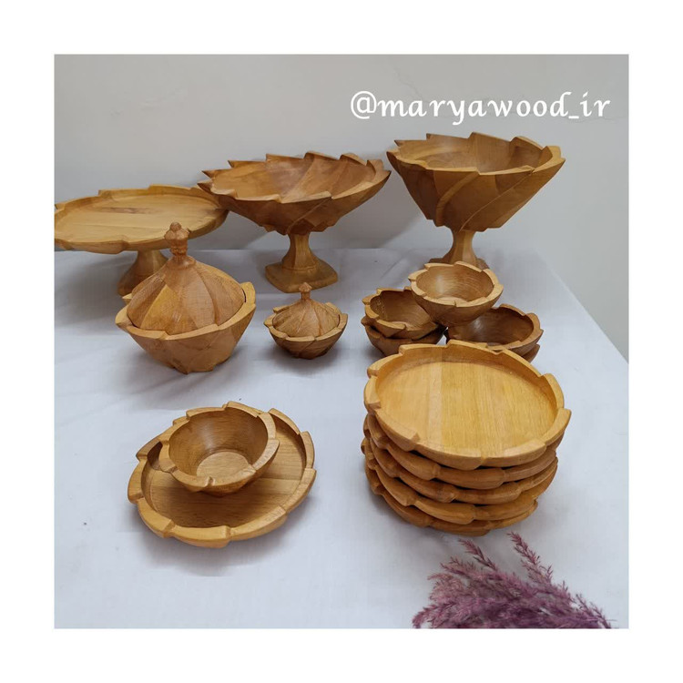 سرویس چوبی ۶ نفره الینور از چوب توسکا